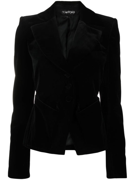 Black Belted Velvet Blazer