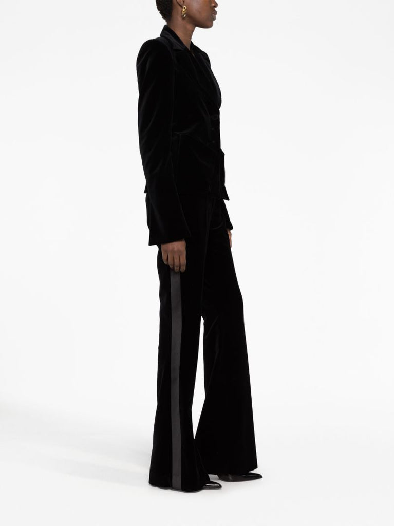 Black Belted Velvet Blazer