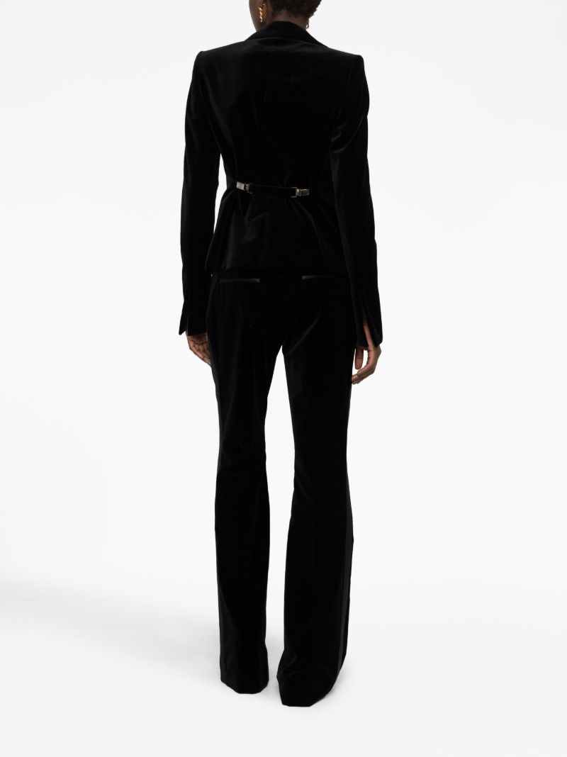 Black Belted Velvet Blazer