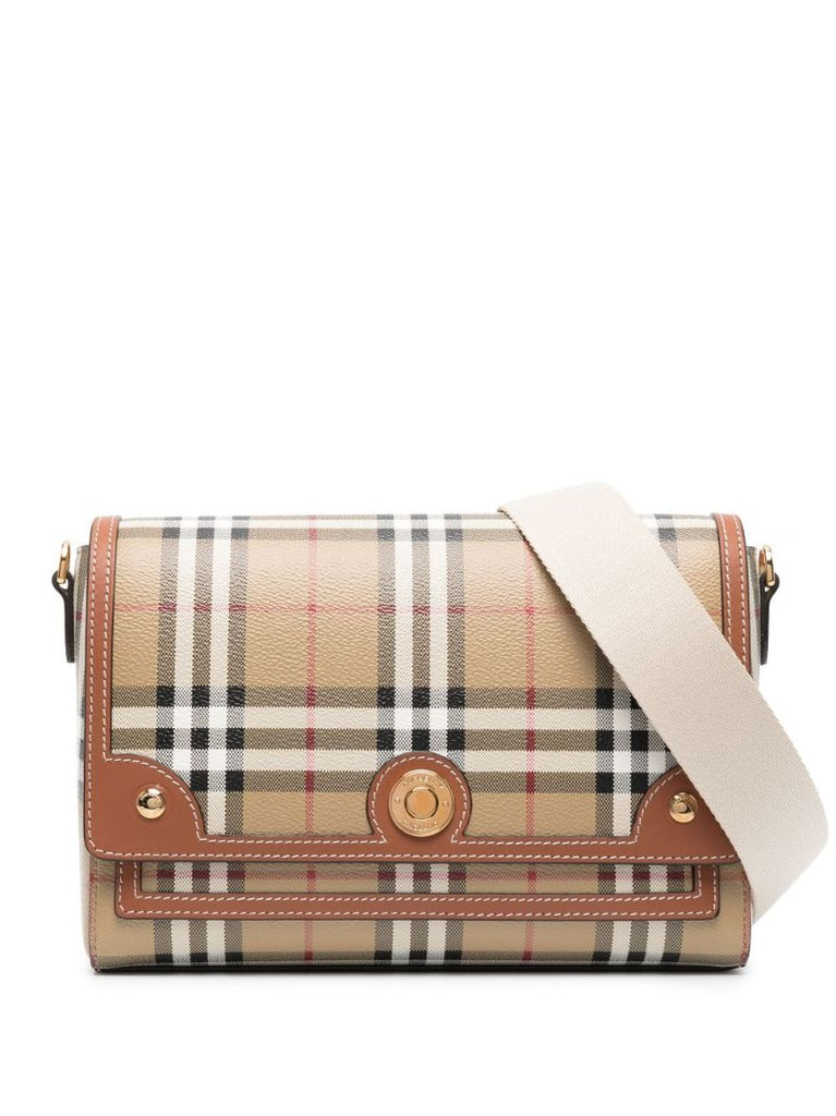Neutral Note Check Cross Body Bag