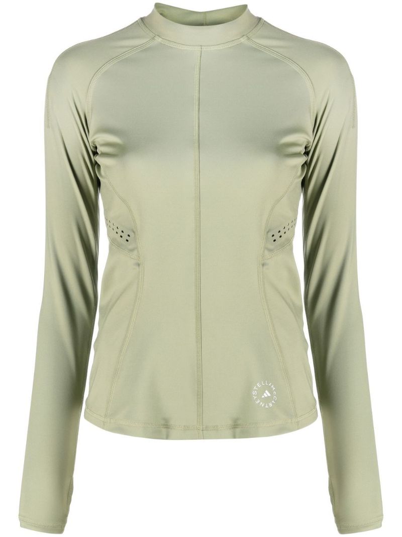 Green Mock Neck Vented T-shirt