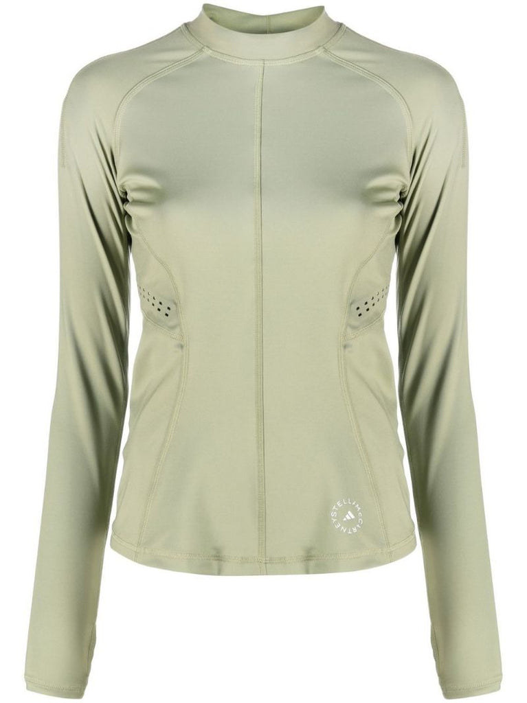 Green Mock Neck Vented T-shirt