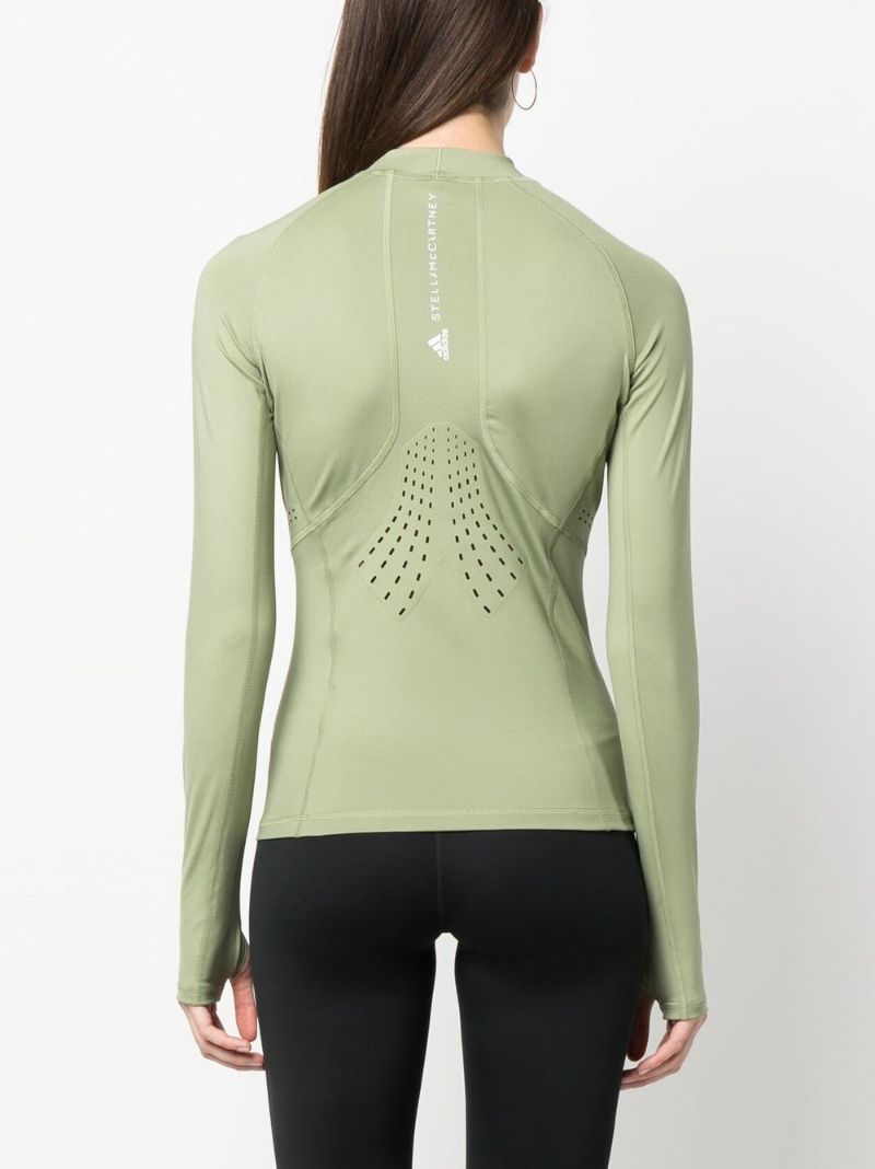 Green Mock Neck Vented T-shirt