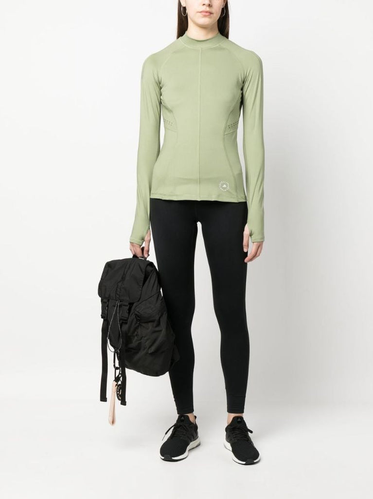 Green Mock Neck Vented T-shirt