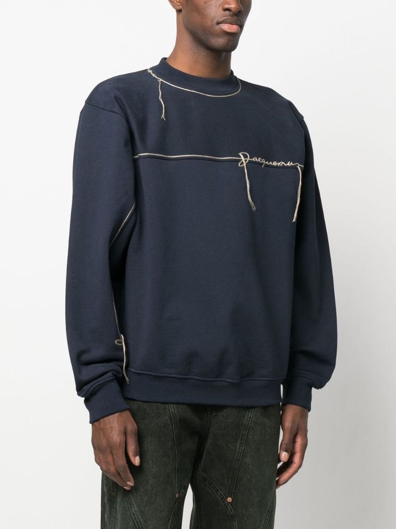 Blue Embroidered Logo Jumper