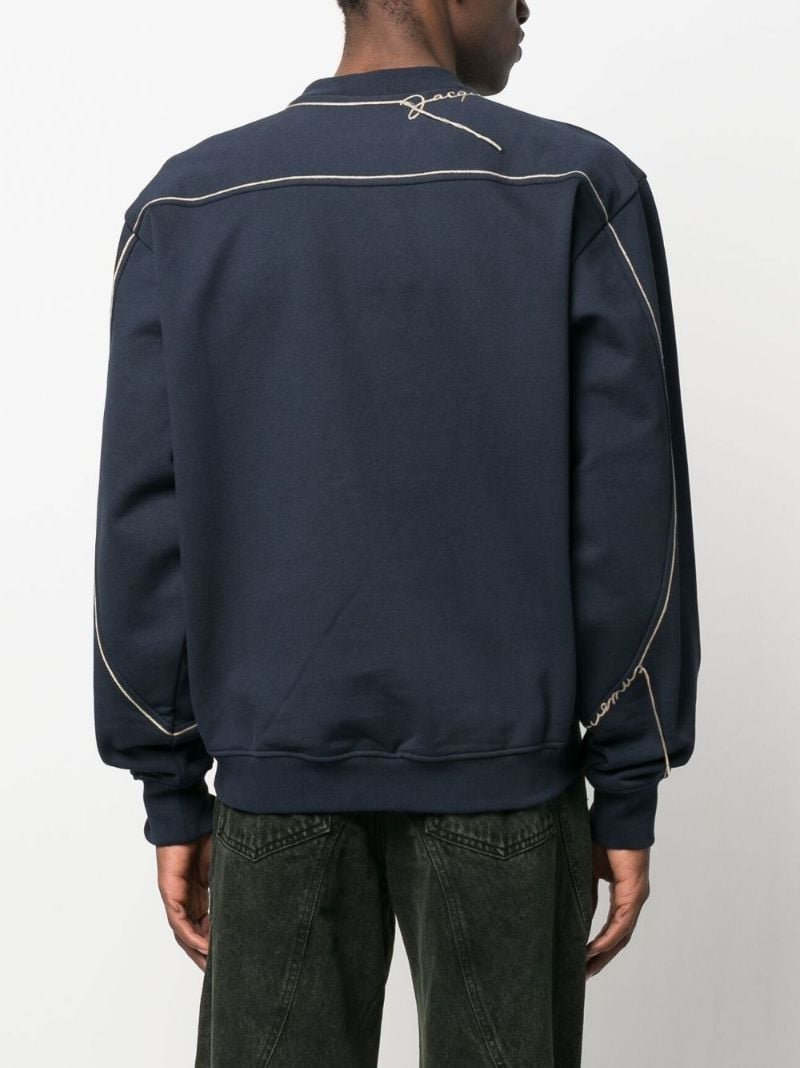 Blue Embroidered Logo Jumper