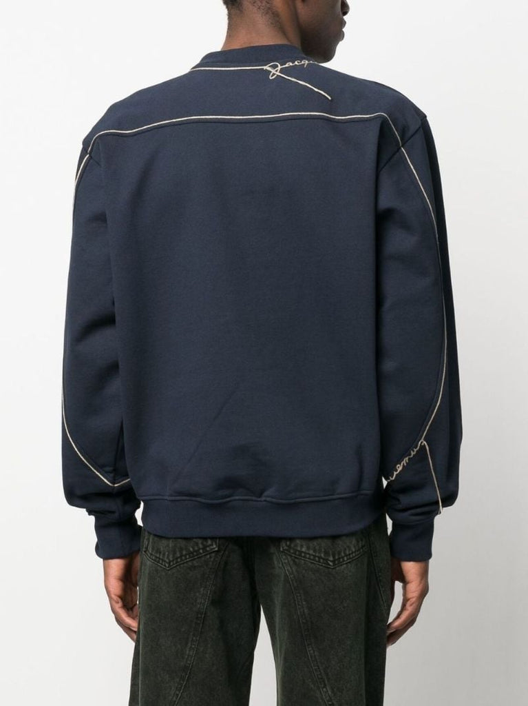 Blue Embroidered Logo Jumper