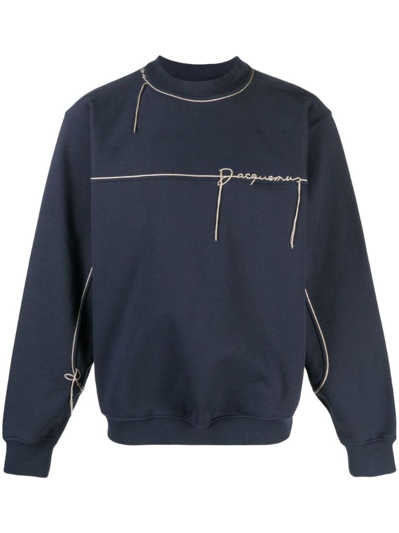 Blue Embroidered Logo Jumper