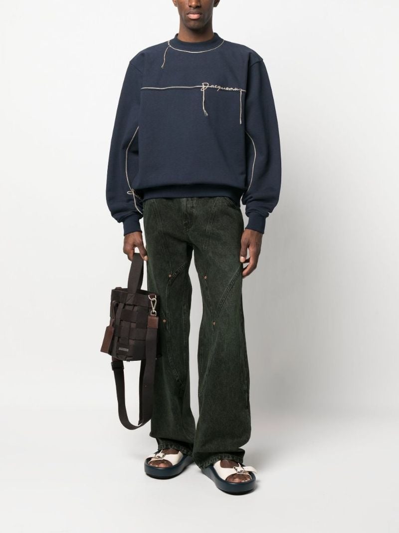 Blue Embroidered Logo Jumper