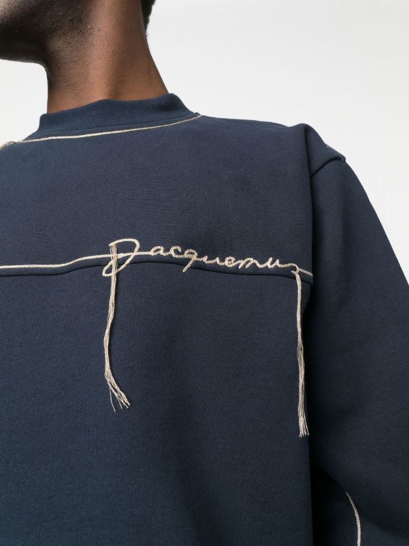 Blue Embroidered Logo Jumper