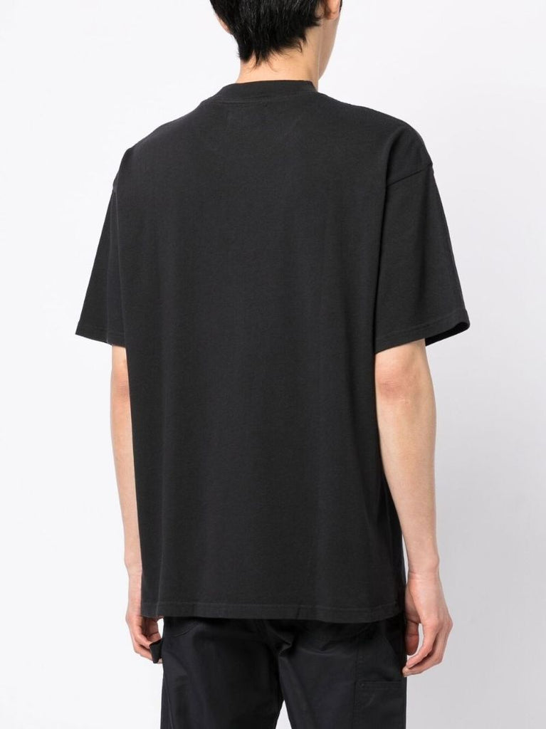 Black Cotton Tiger Print T-shirt