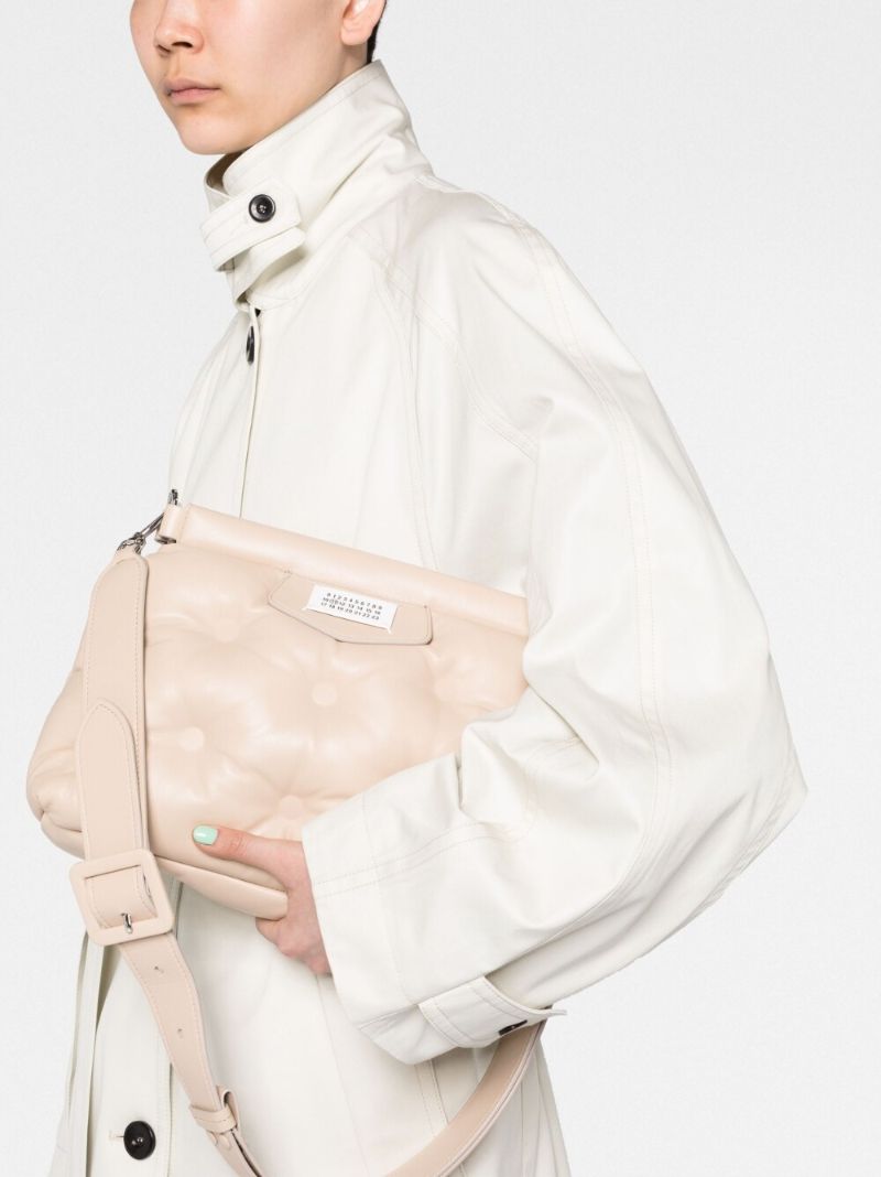 Neutral Small Glam Slam Leather Cross Body Bag