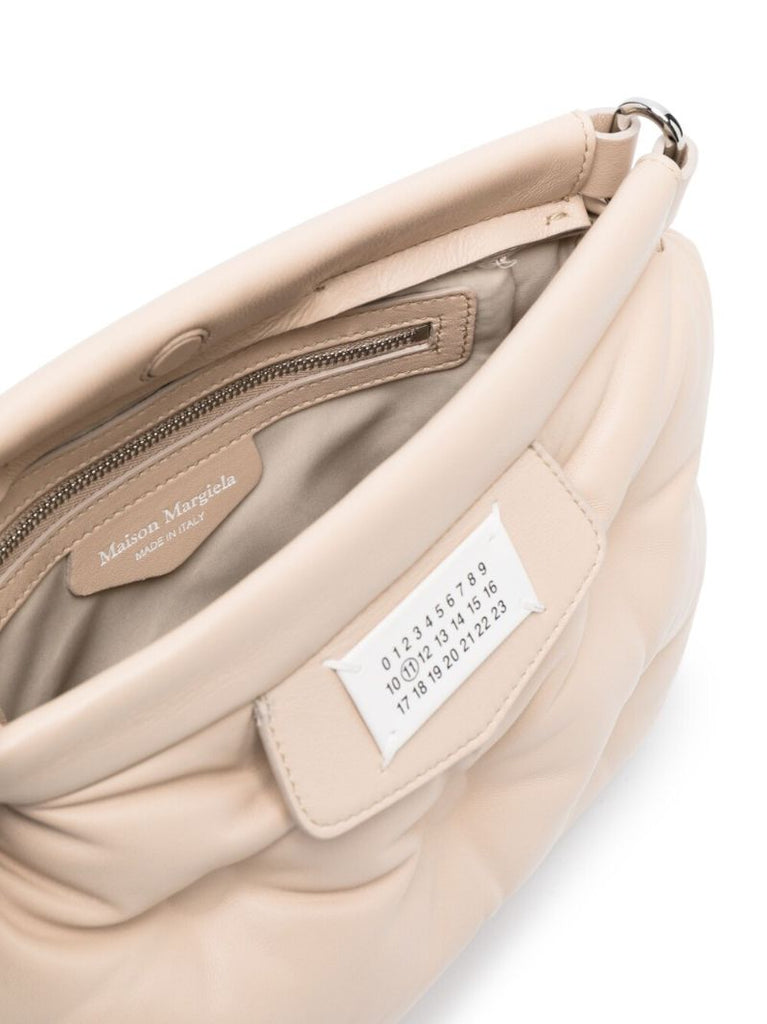 Neutral Small Glam Slam Leather Cross Body Bag