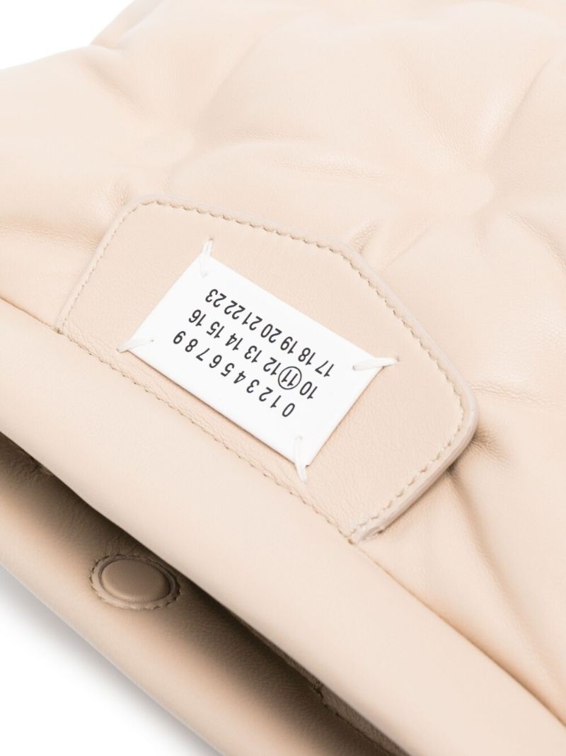 Neutral Small Glam Slam Leather Cross Body Bag