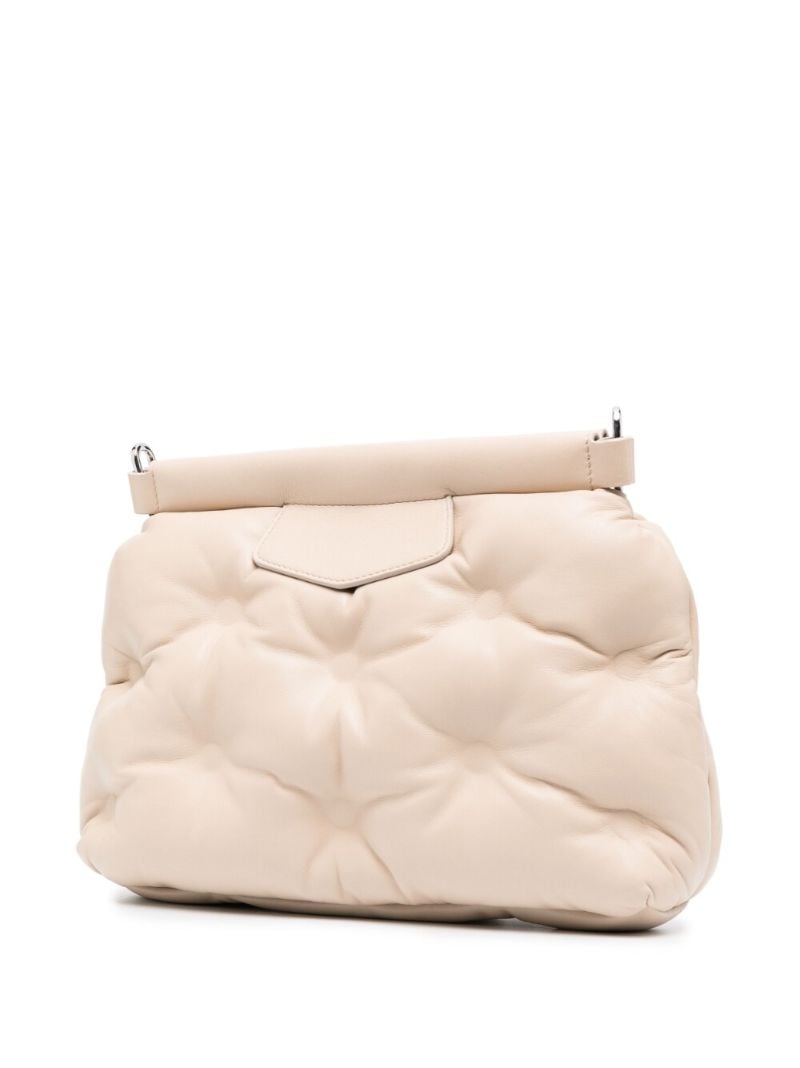 Neutral Small Glam Slam Leather Cross Body Bag