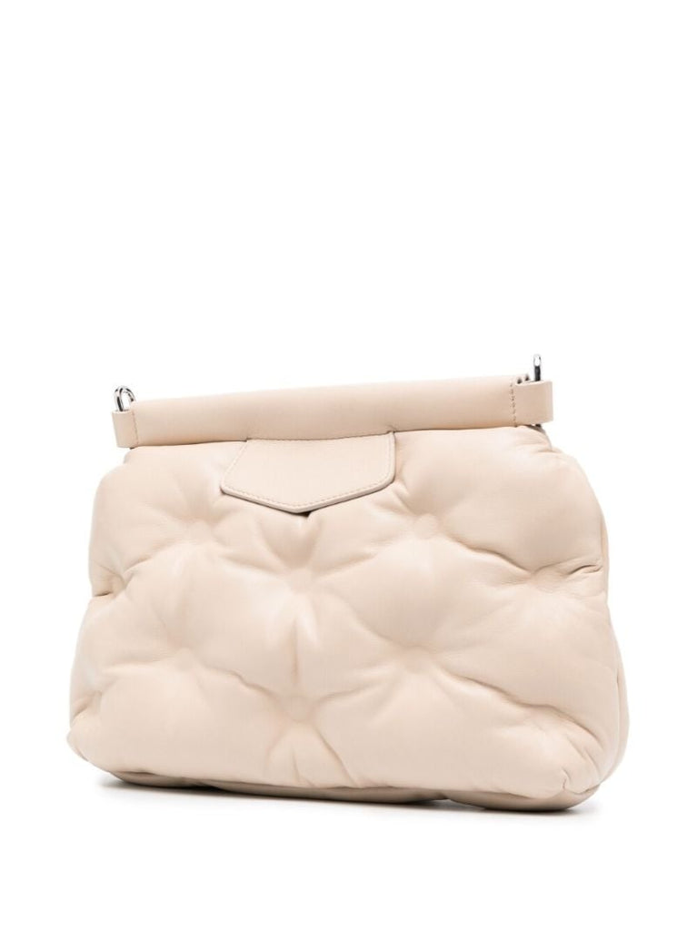 Neutral Small Glam Slam Leather Cross Body Bag