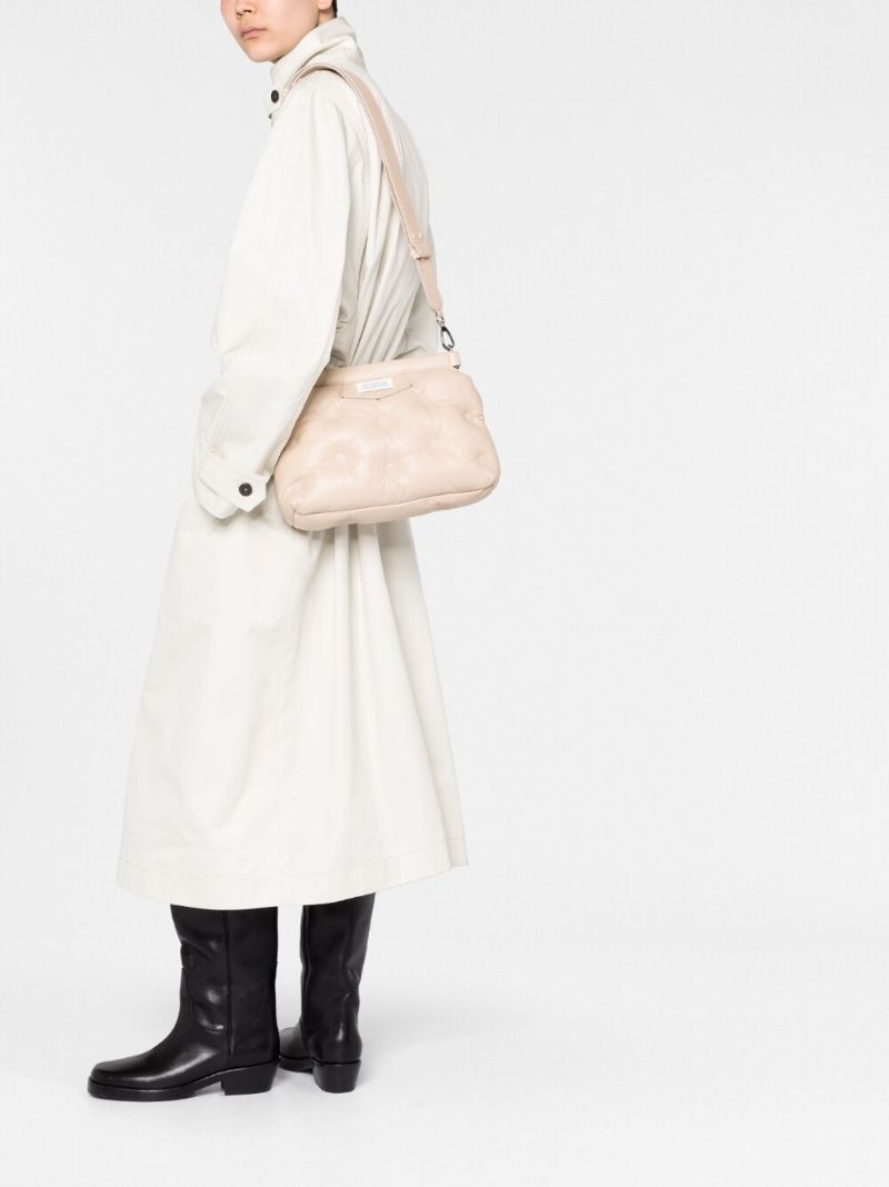 Neutral Small Glam Slam Leather Cross Body Bag