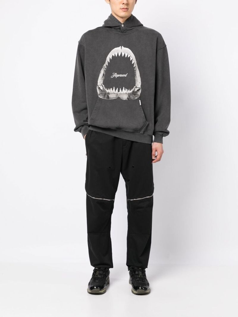 Grey Shark Jaws Cotton Hoodie