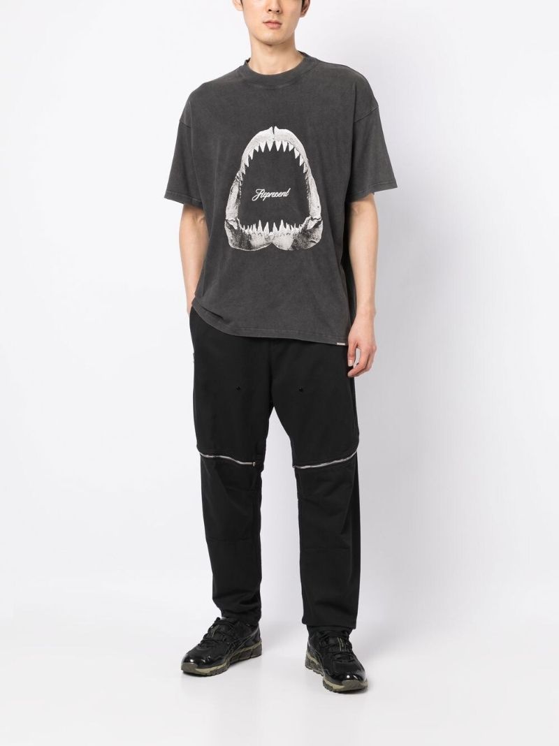 Grey Shark Jaws Cotton T-shirt
