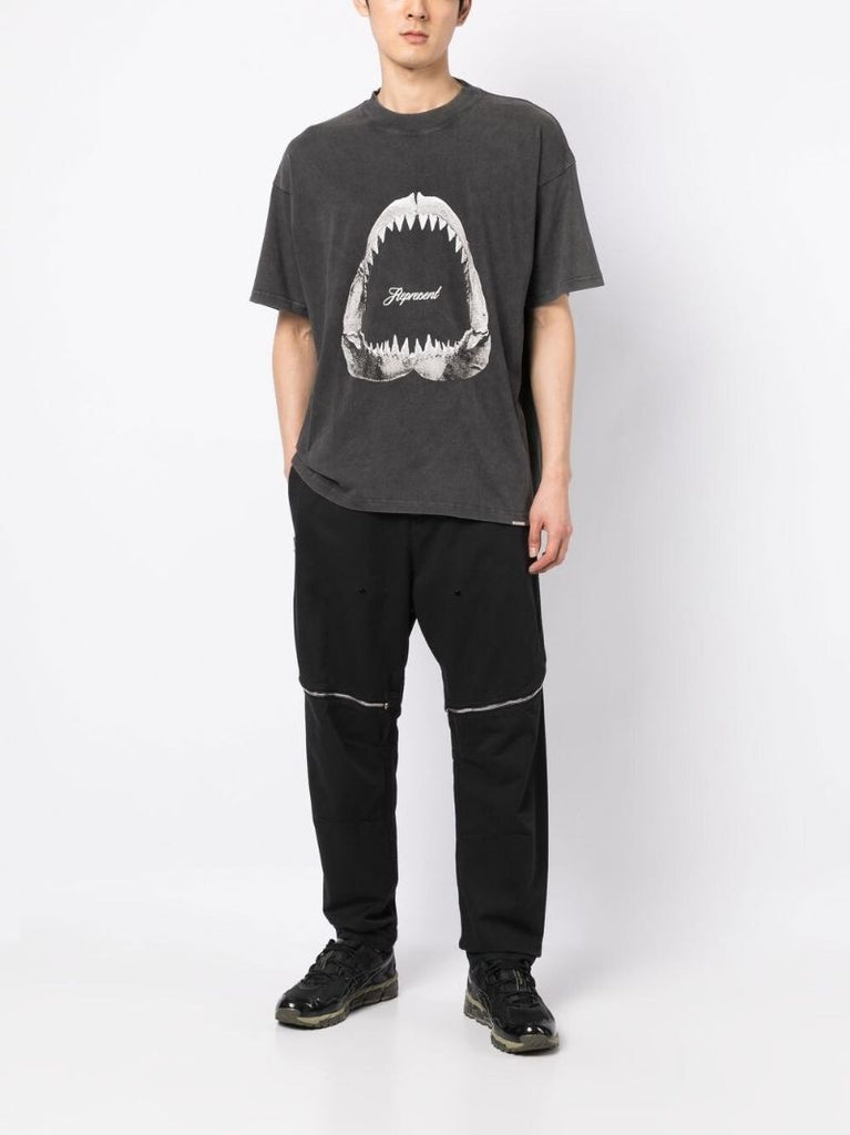 Grey Shark Jaws Cotton T-shirt