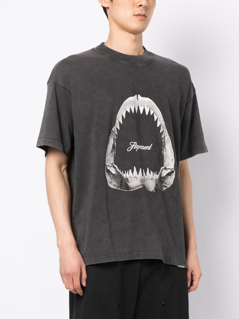 Grey Shark Jaws Cotton T-shirt