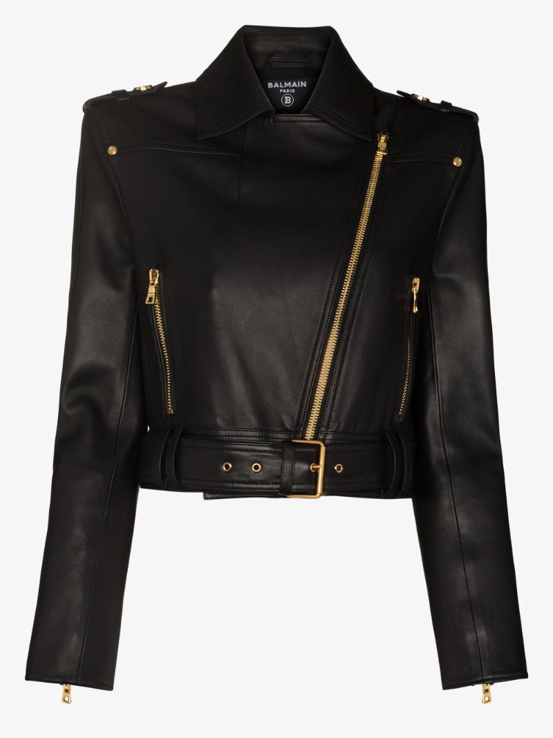 Cropped Leather Jacket