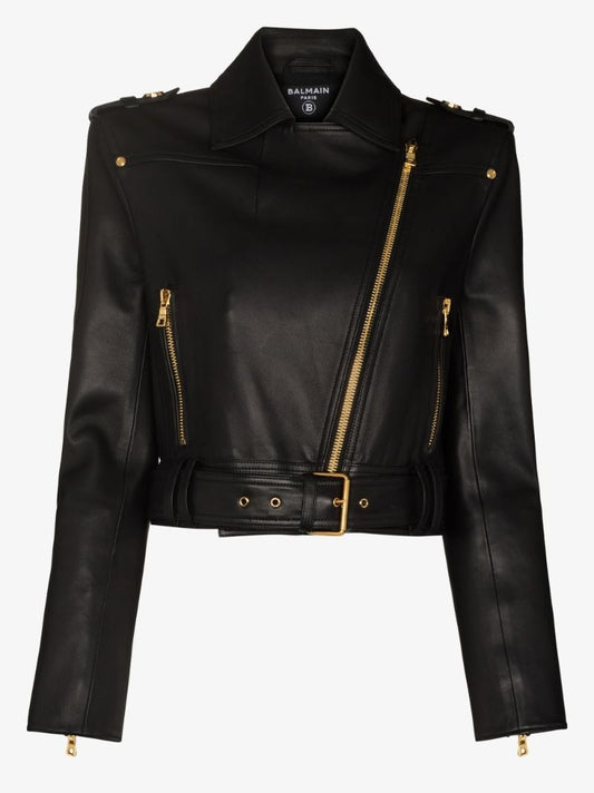 Cropped Leather Jacket