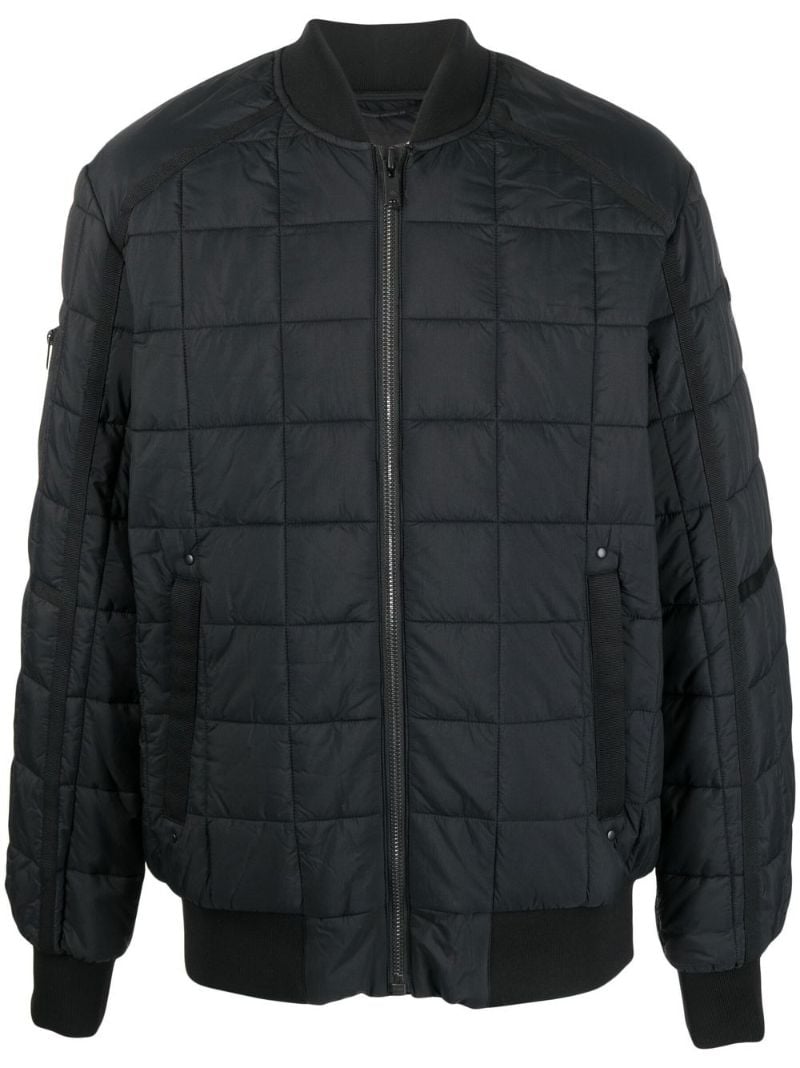 Black Mitchell Quilted Bomber Jacket