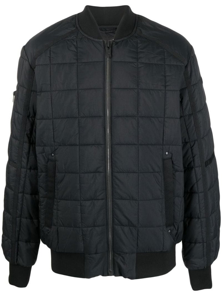 Black Mitchell Quilted Bomber Jacket