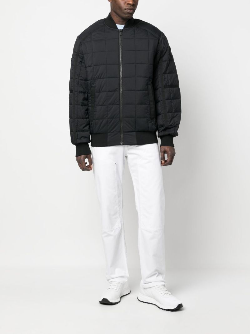 Black Mitchell Quilted Bomber Jacket