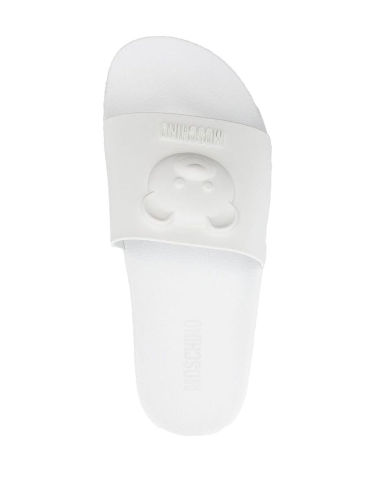 White Teddy Rubber Slides