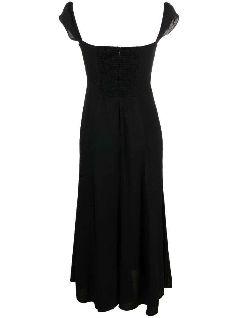 Black Sweetheart Neckline Midi Dress