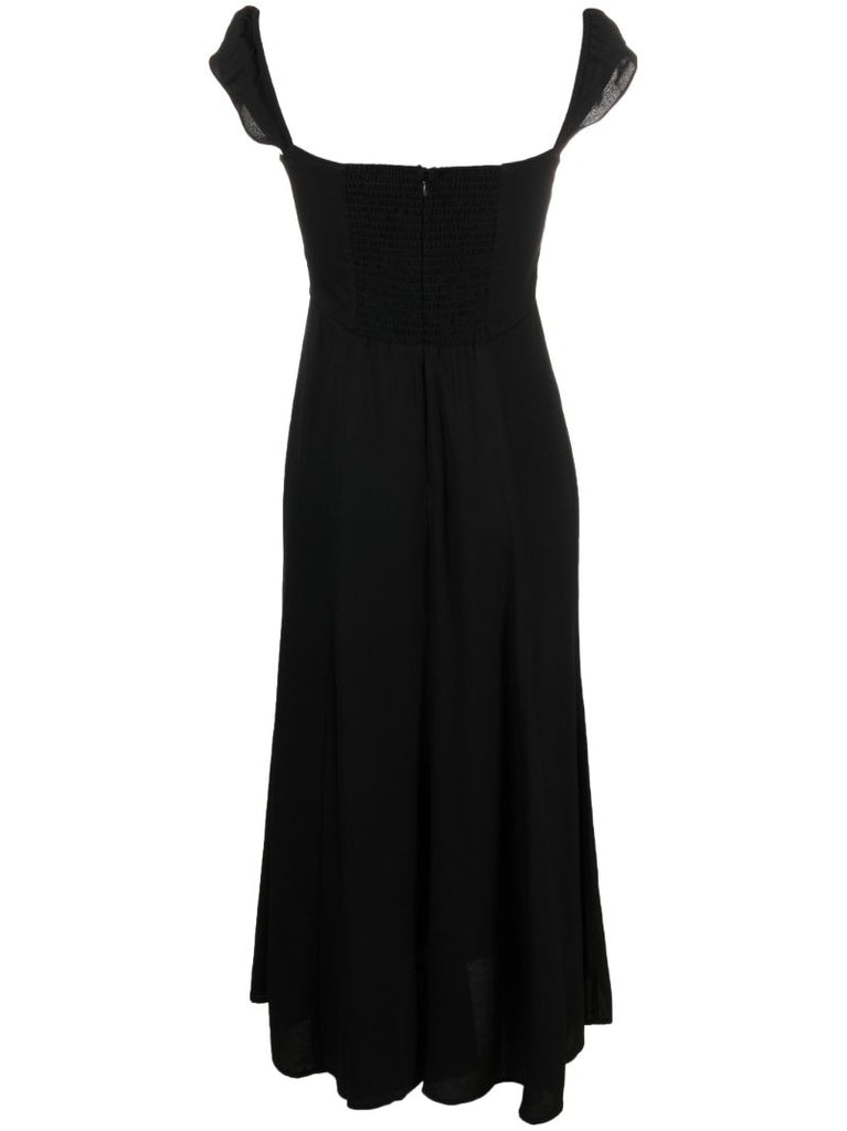 Black Sweetheart Neckline Midi Dress