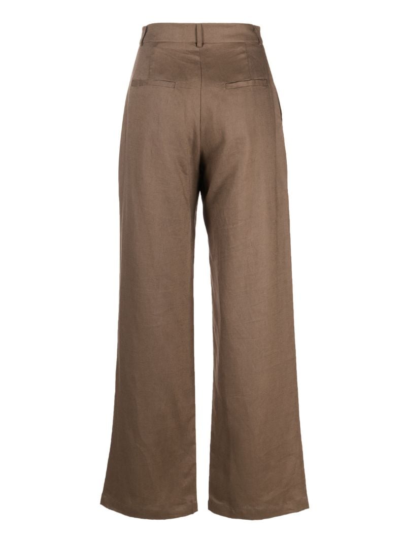 Brown Vesta Linen Wide-leg Linen Trousers
