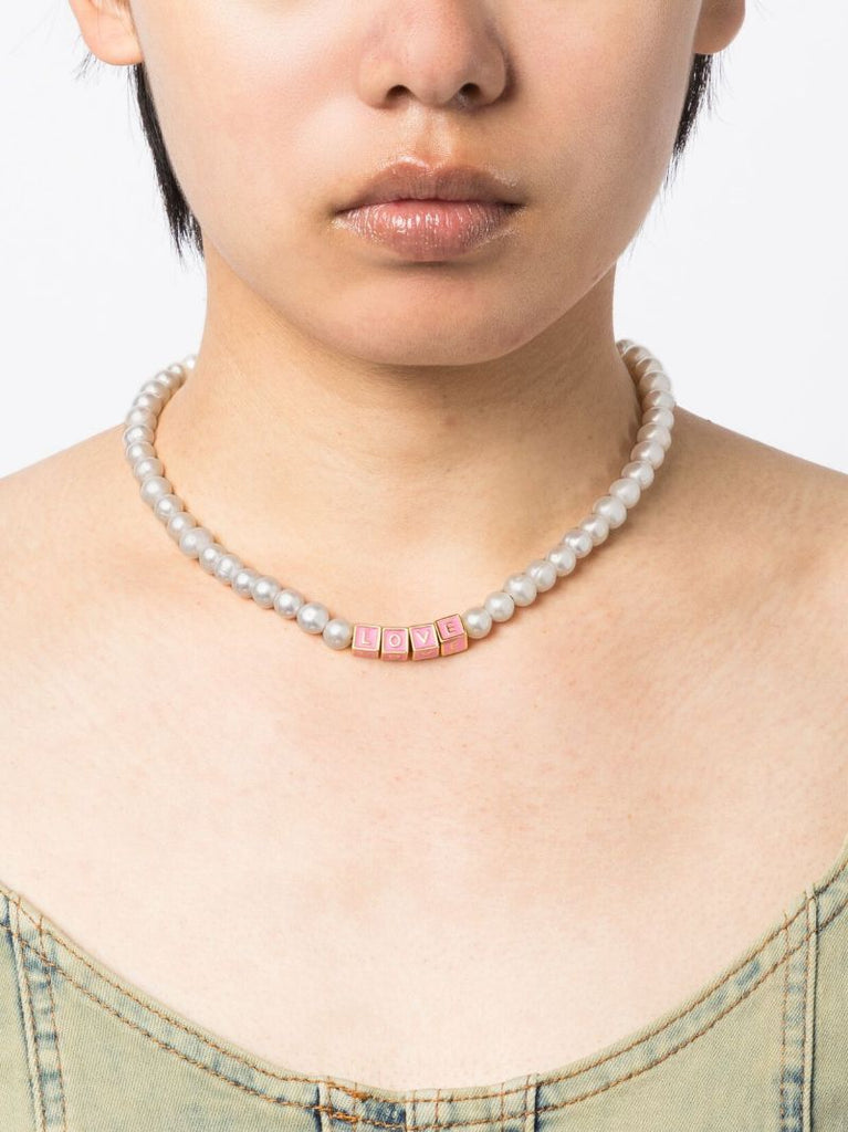 Gold-tone Say Something Pearl Necklace