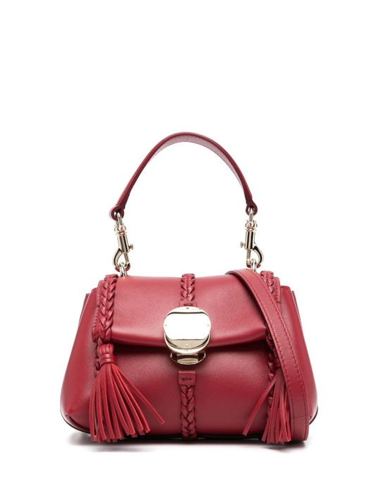 Red Mini Penelope Leather Shoulder Bag