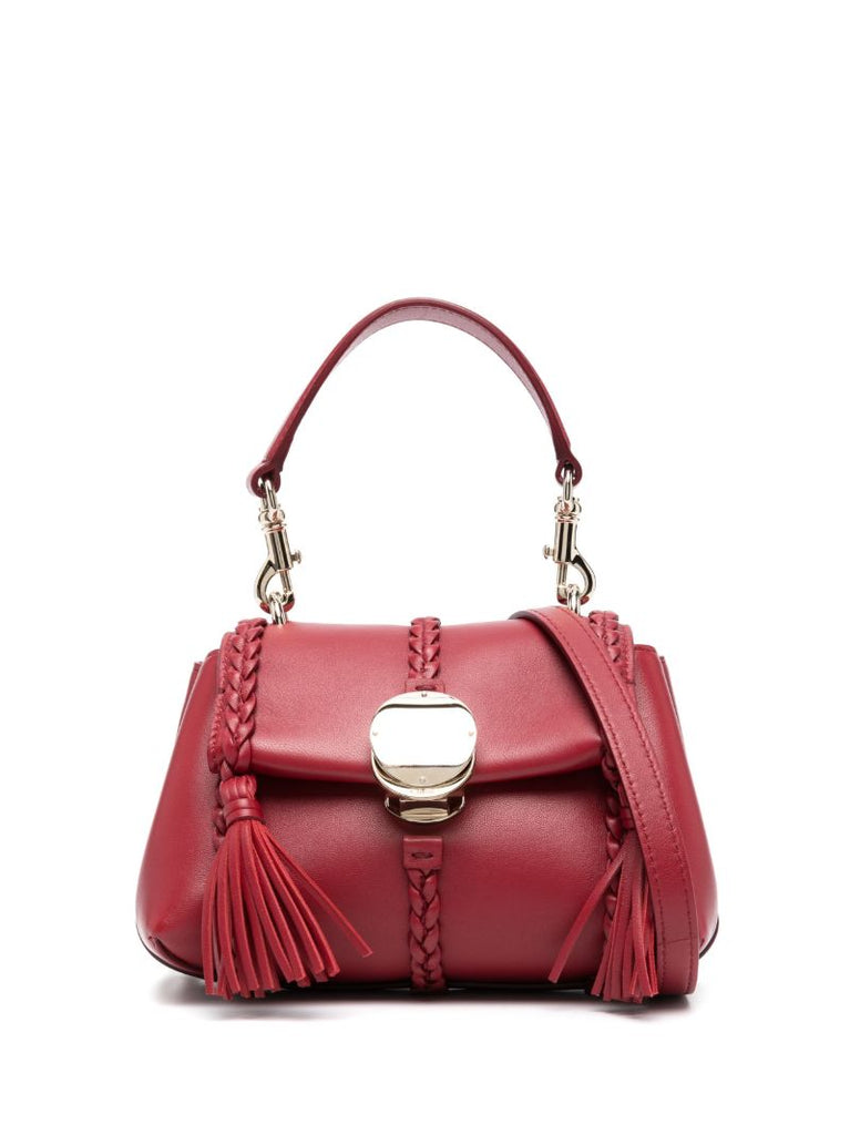 Red Mini Penelope Leather Shoulder Bag