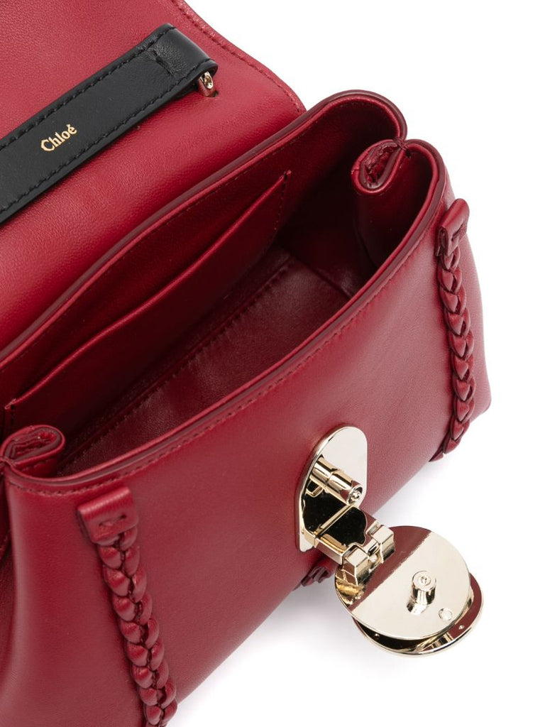 Red Mini Penelope Leather Shoulder Bag