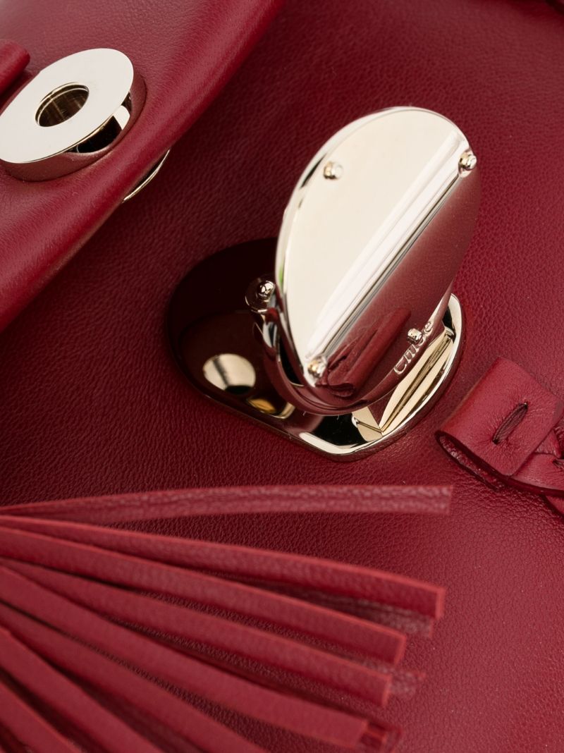 Red Mini Penelope Leather Shoulder Bag