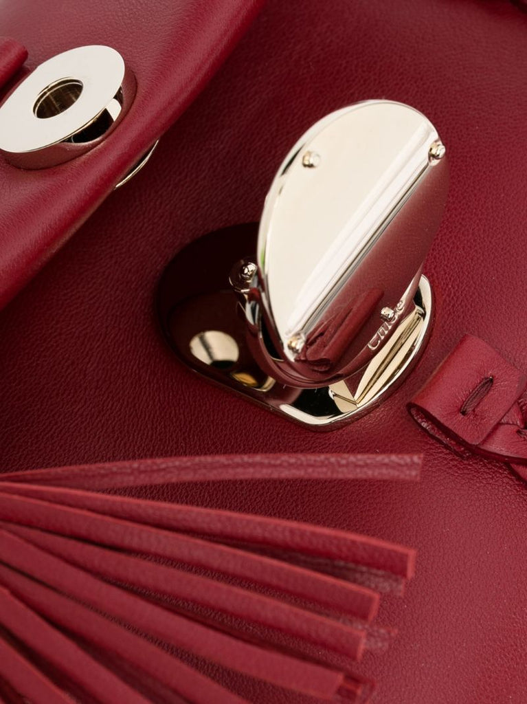 Red Mini Penelope Leather Shoulder Bag