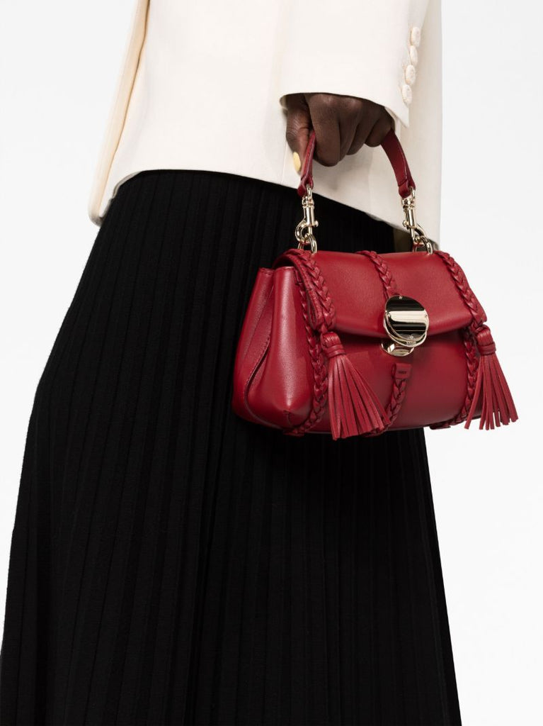 Red Mini Penelope Leather Shoulder Bag