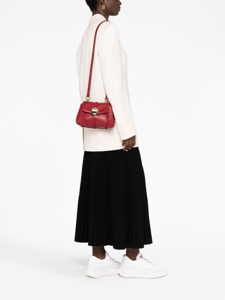 Red Mini Penelope Leather Shoulder Bag