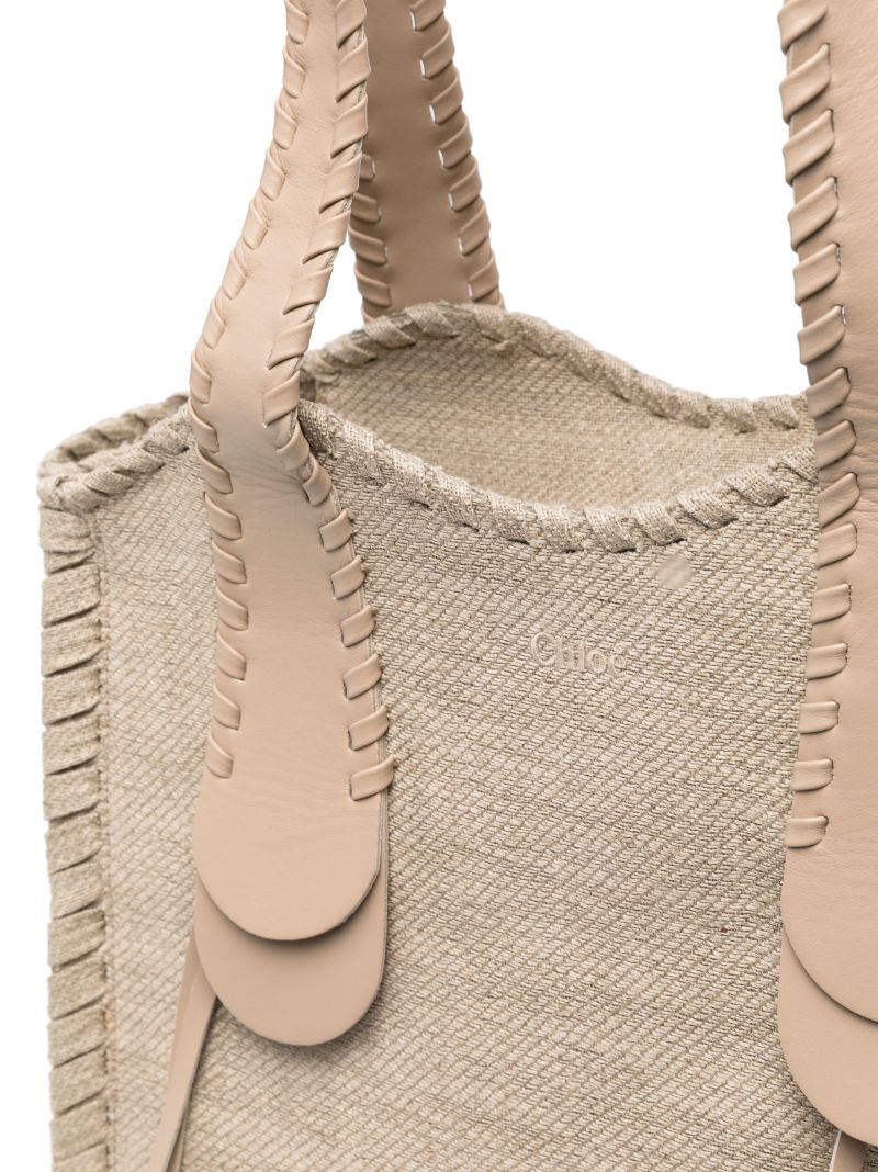 Neutral Mony Medium Linen Tote Bag