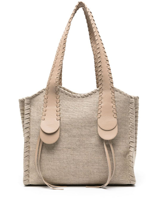 Neutral Mony Medium Linen Tote Bag