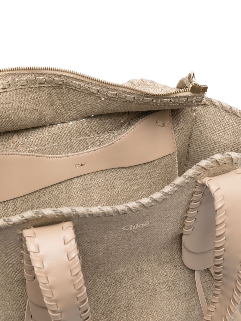 Neutral Mony Medium Linen Tote Bag