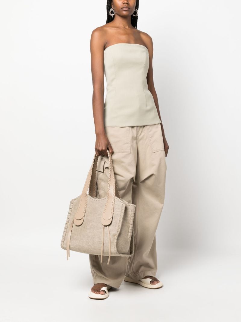 Neutral Mony Medium Linen Tote Bag