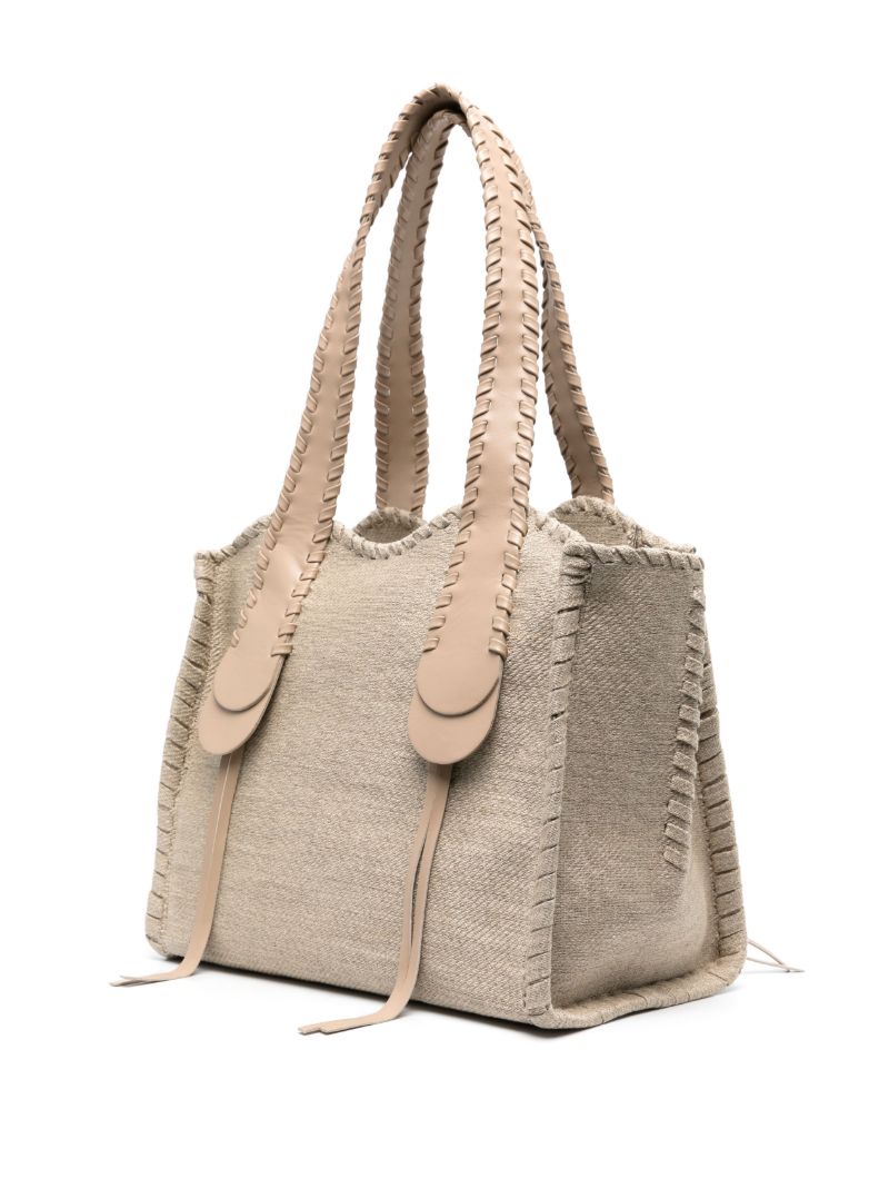 Neutral Mony Medium Linen Tote Bag