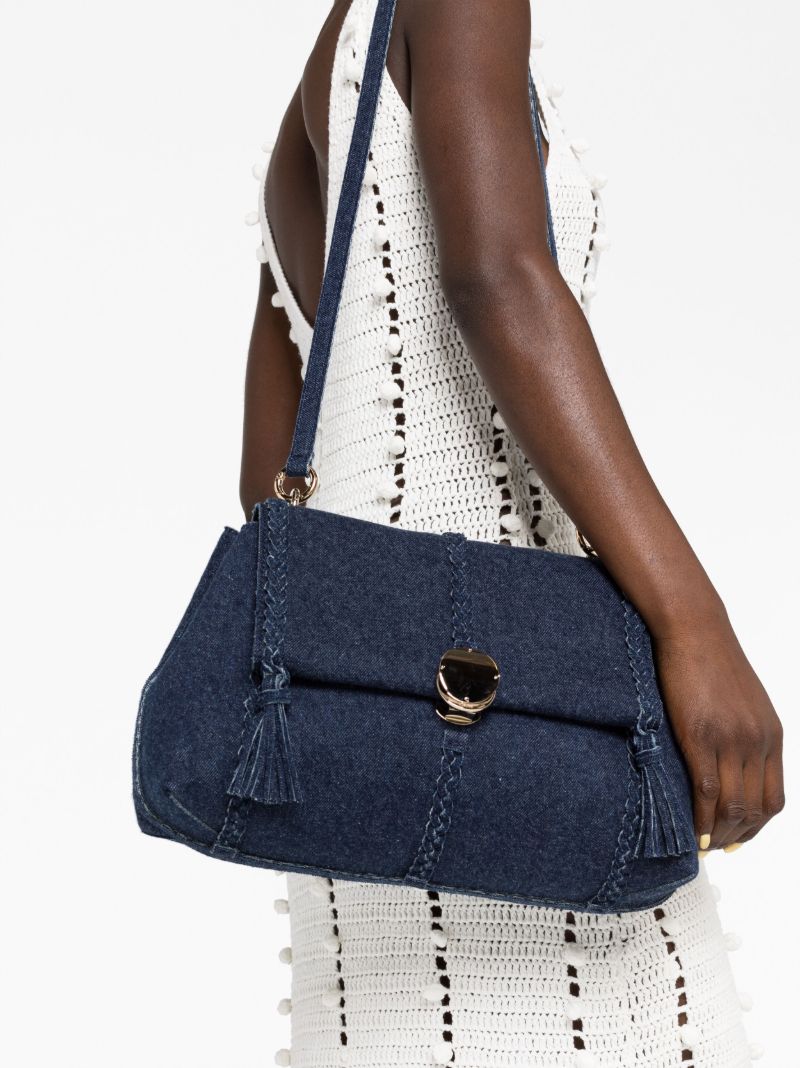 Blue Penelope Medium Denim Shoulder Bag