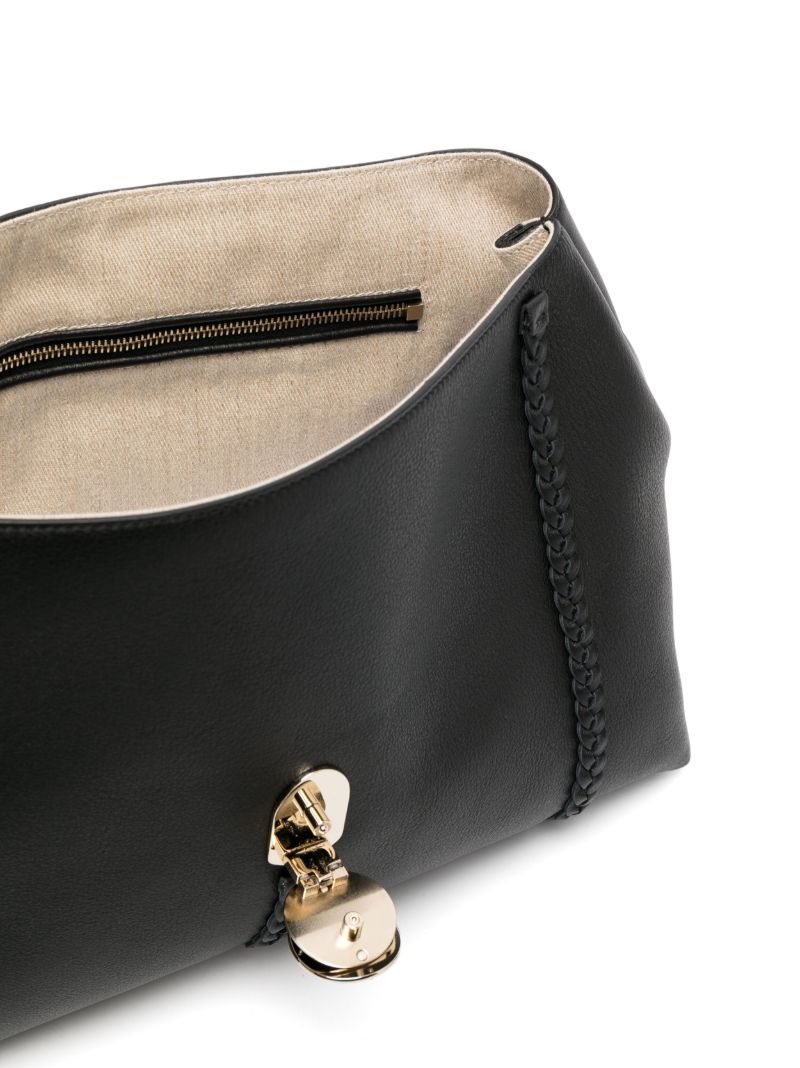 Black Penelope Leather Tote Bag