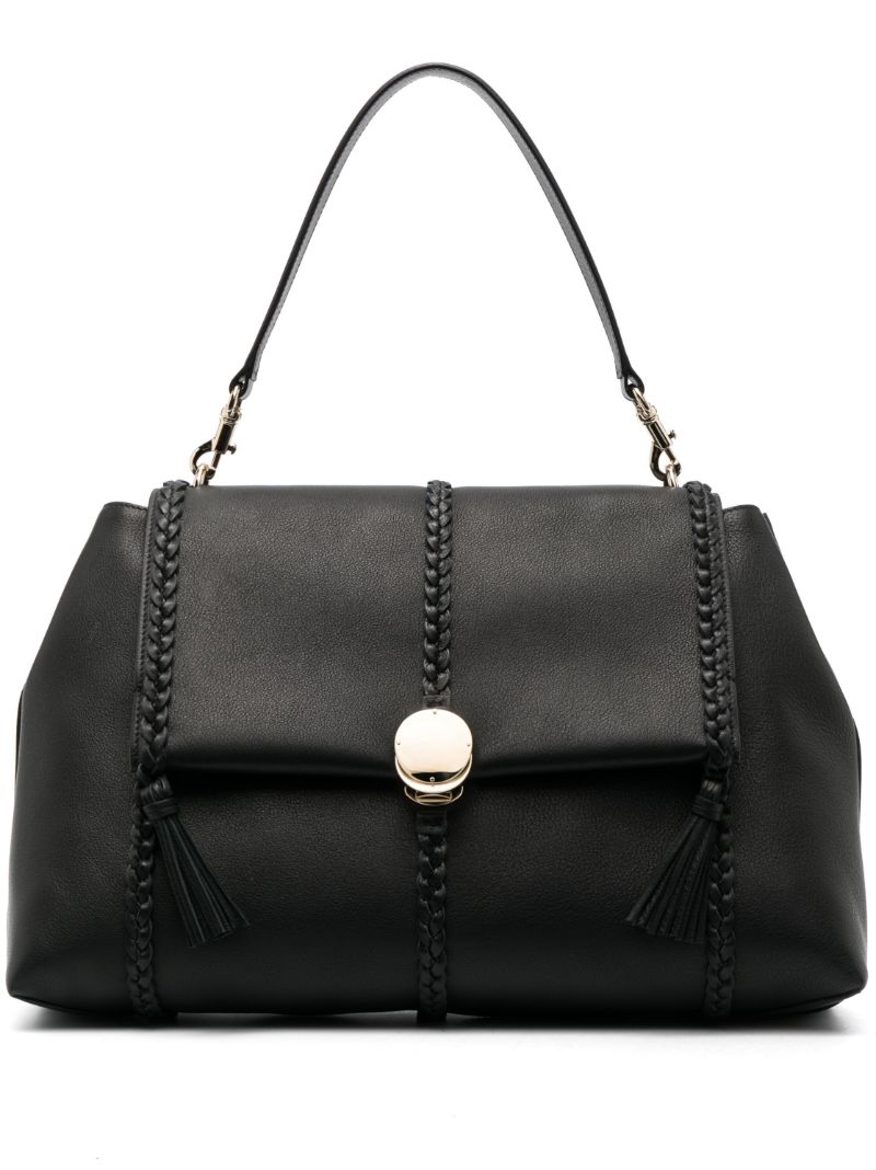 Black Penelope Leather Tote Bag